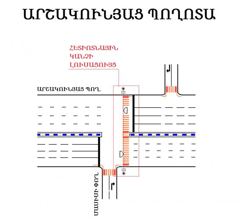 Изменение организации движения на проспекте Аршакуняц в Ереване 